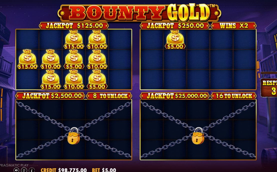 Money Respin matrix 1 with collected MONEY values