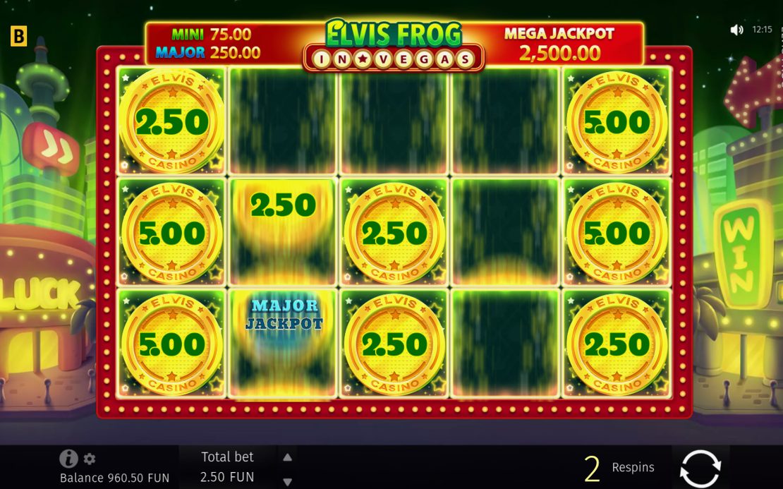 Coin Respin with coin values on the grid