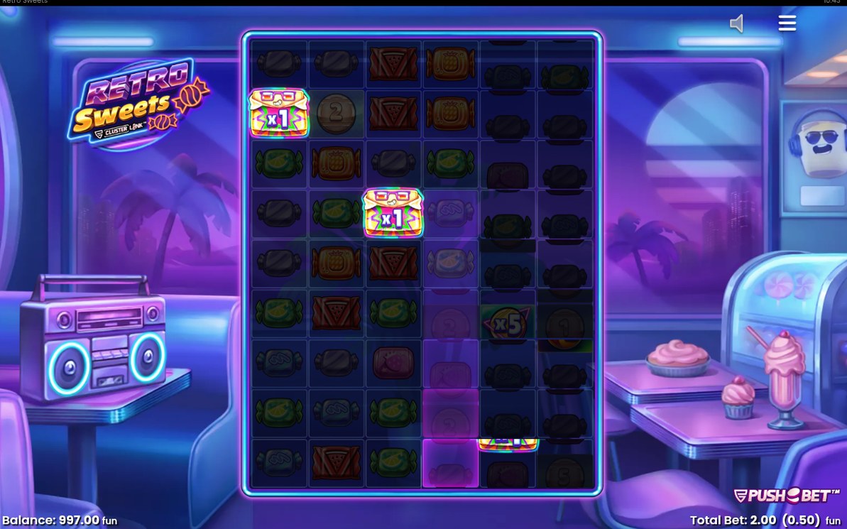 Base game grid of six columns and nine rows